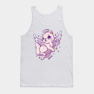 Cute celestial angel cat with wings Tank Top